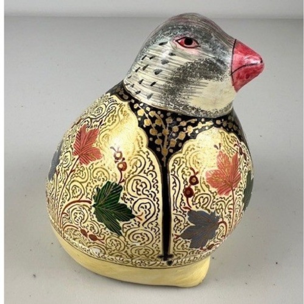 Whimsical Quail Bird Trinket Box Hand Painted Decorative Keepsake Storage‎